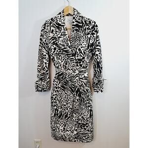 Sergio Hudson For Target New!! Black White Zebra Print Long Coat Size XXS